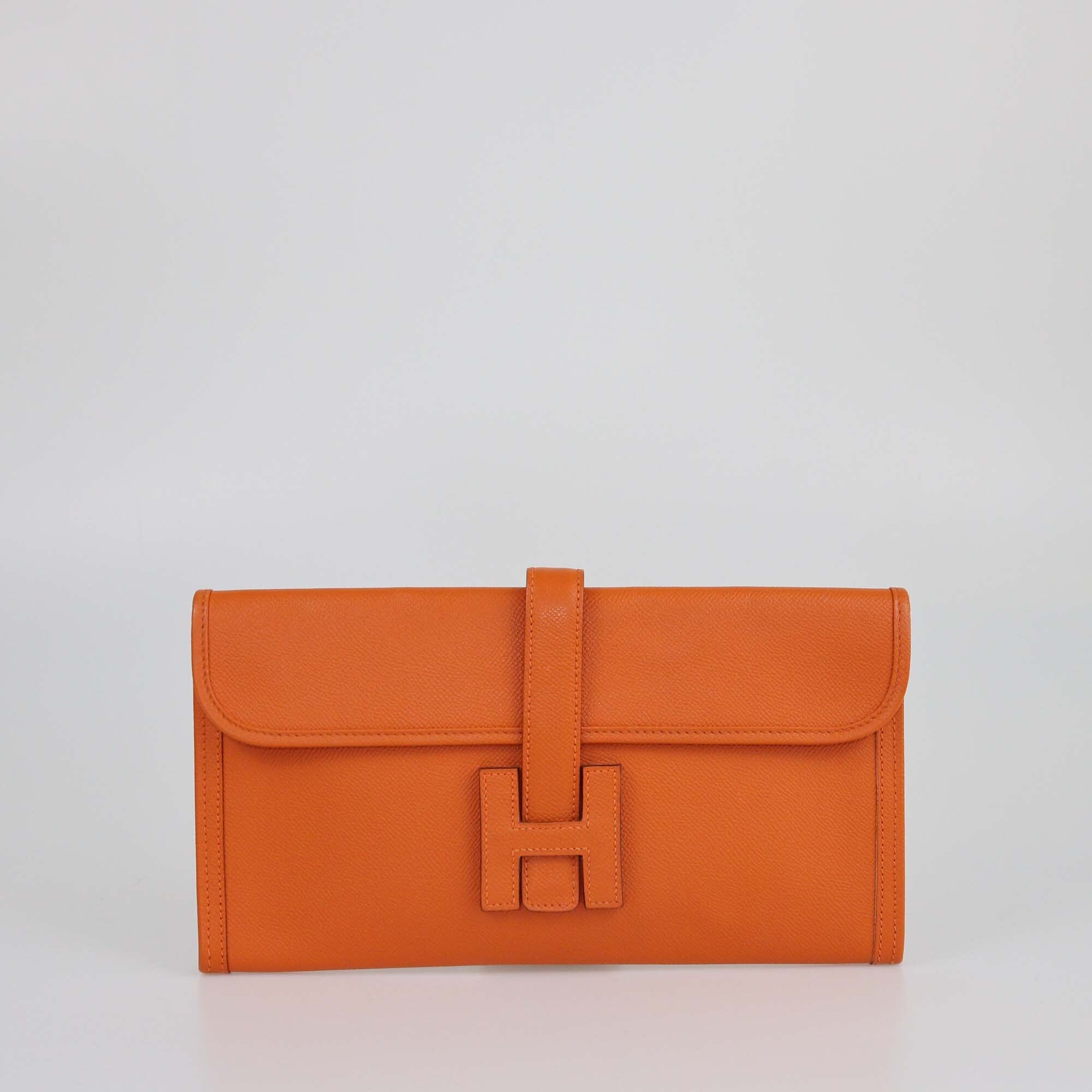 Hermes Orange Epsom Jige Elan 29 Clutch Womens Hermes 