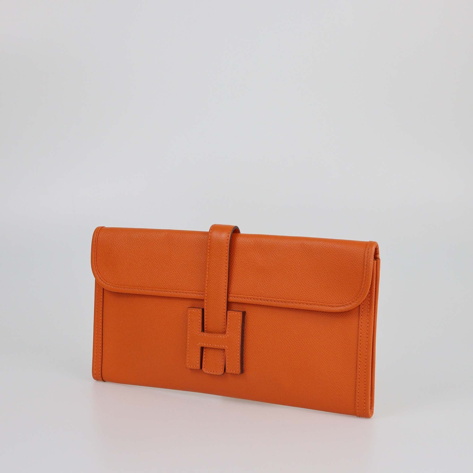 Hermes Orange Epsom Jige Elan 29 Clutch Womens Hermes 