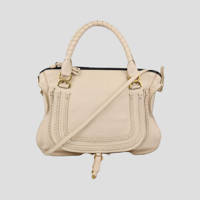 Chloe Cream Leather Large Marcie Bag
