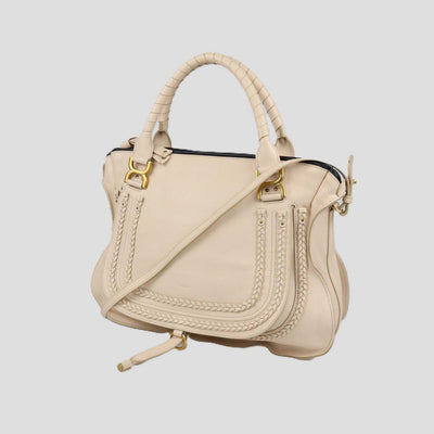 Chloe Cream Leather Large Marcie Bag