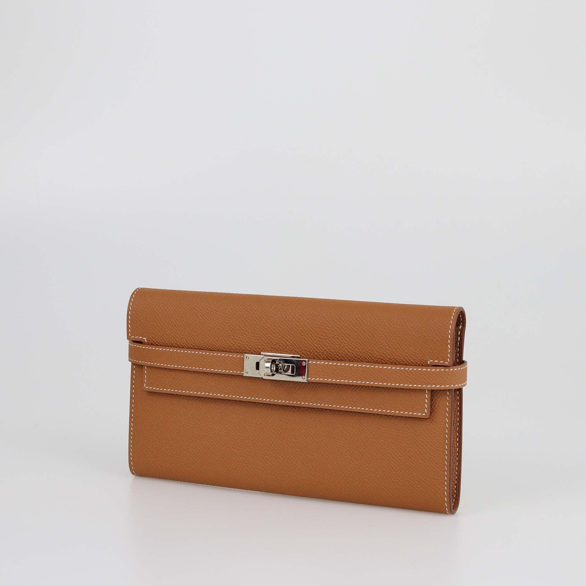 Hermes Gold Epsom Kelly Wallet Womens Hermes 