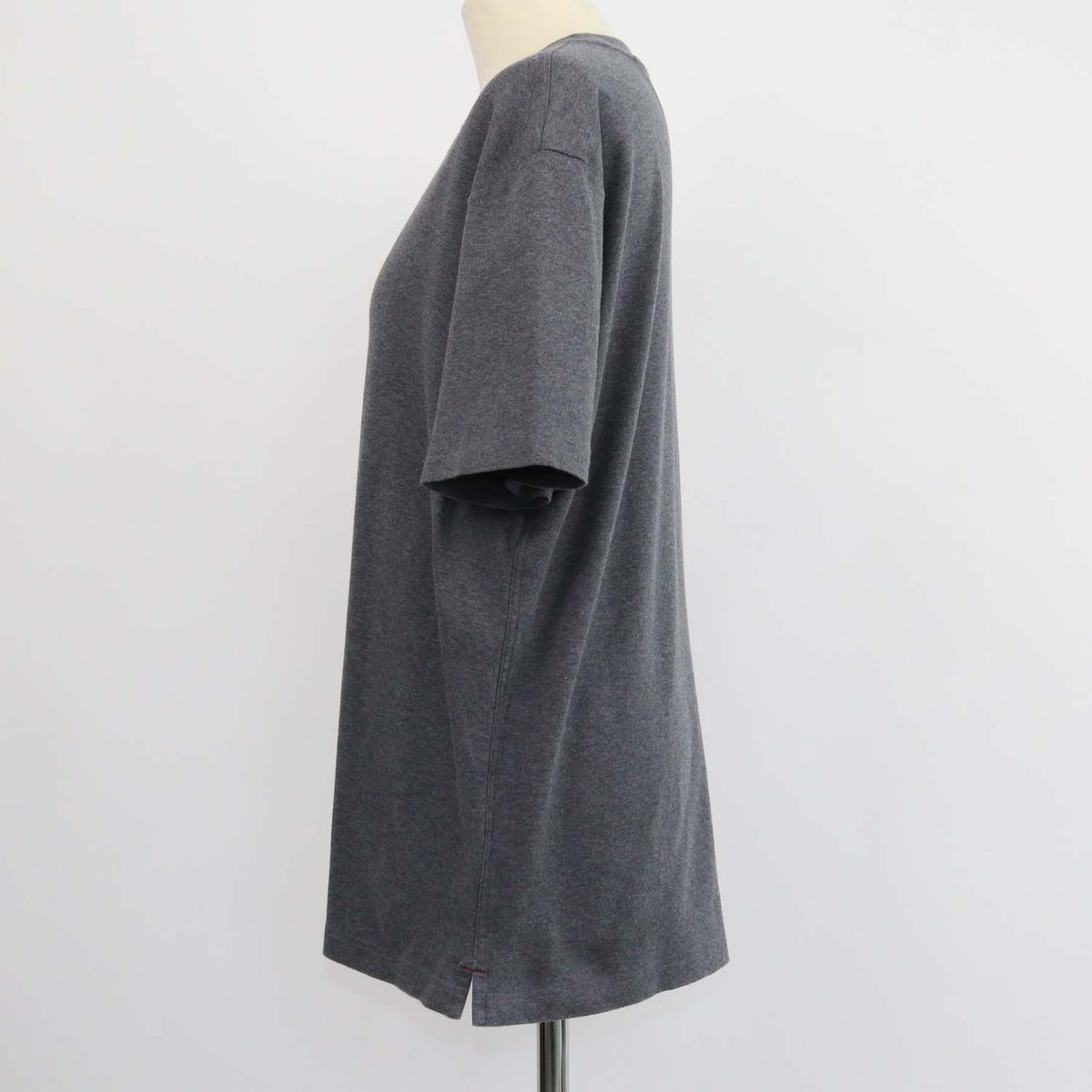 Loro Piana Dark Grey Cotton Ray Crew Neck T-Shirt