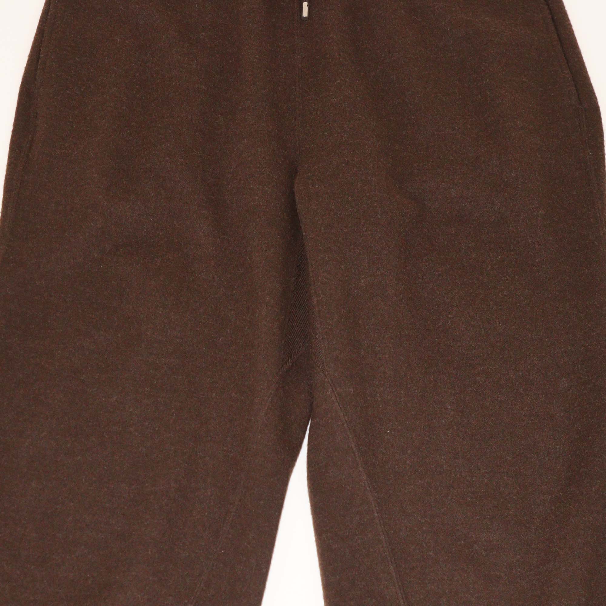 Loro Piana Dark Brown Wool Pecora Nera Fleece Jogger Pants