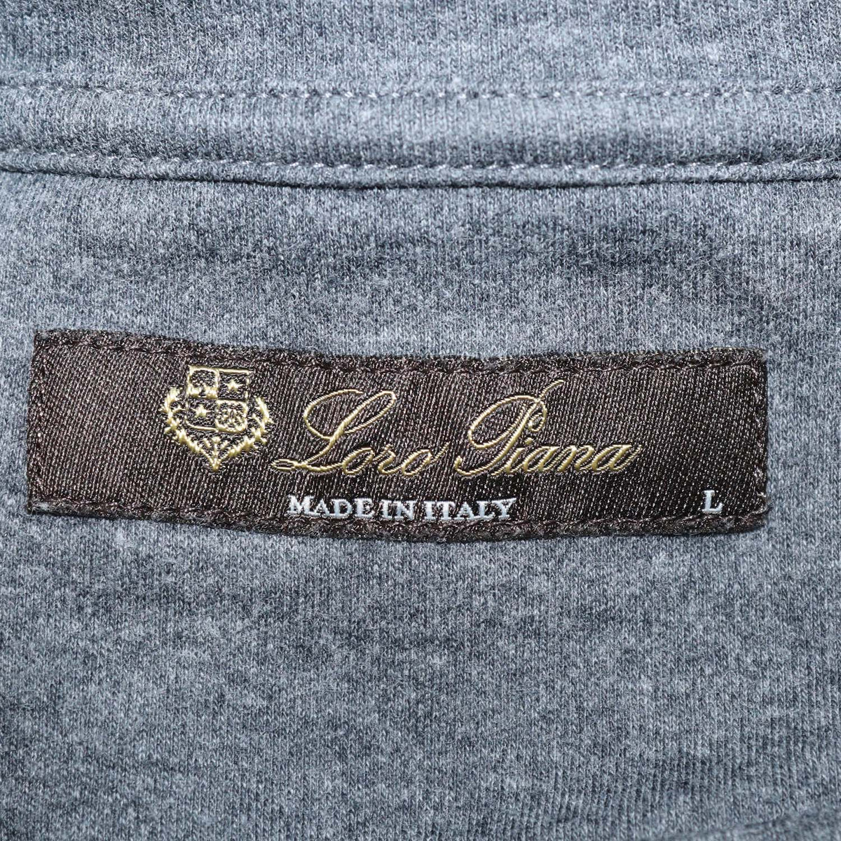 Loro Piana Dark Grey Cotton Ray Crew Neck T-Shirt