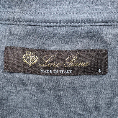 Loro Piana Dark Grey Cotton Ray Crew Neck T-Shirt