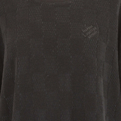 Louis Vuitton Black Damier French Terry Cotton Crewneck T-Shirt