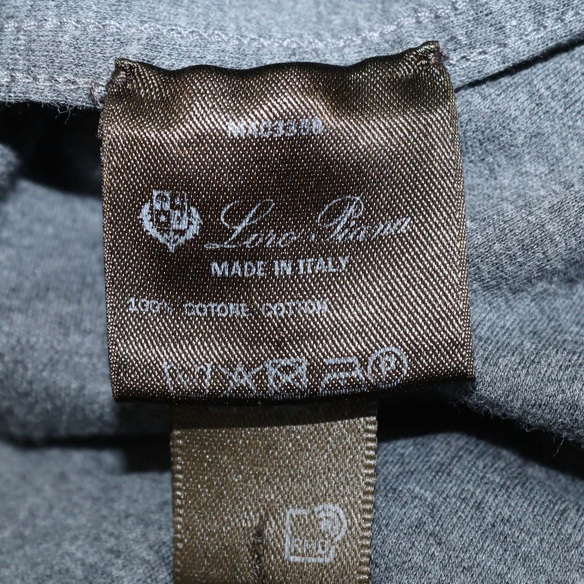 Loro Piana Dark Grey Cotton Ray Crew Neck T-Shirt