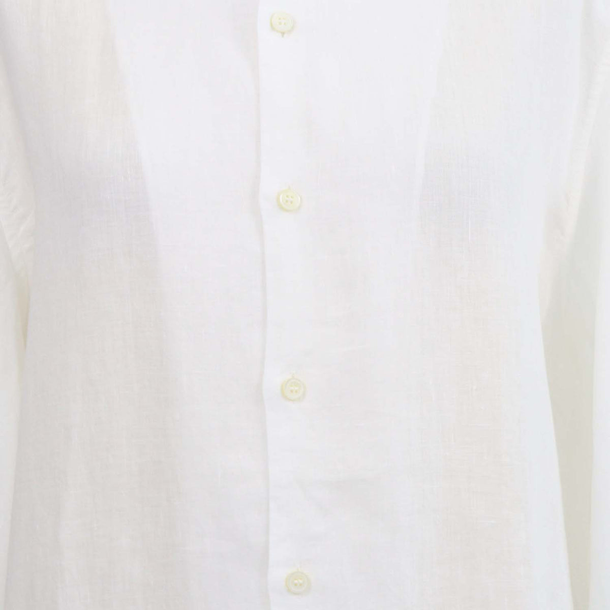 Loro Piana White Linen Elia Button Up Longsleeve Shirt