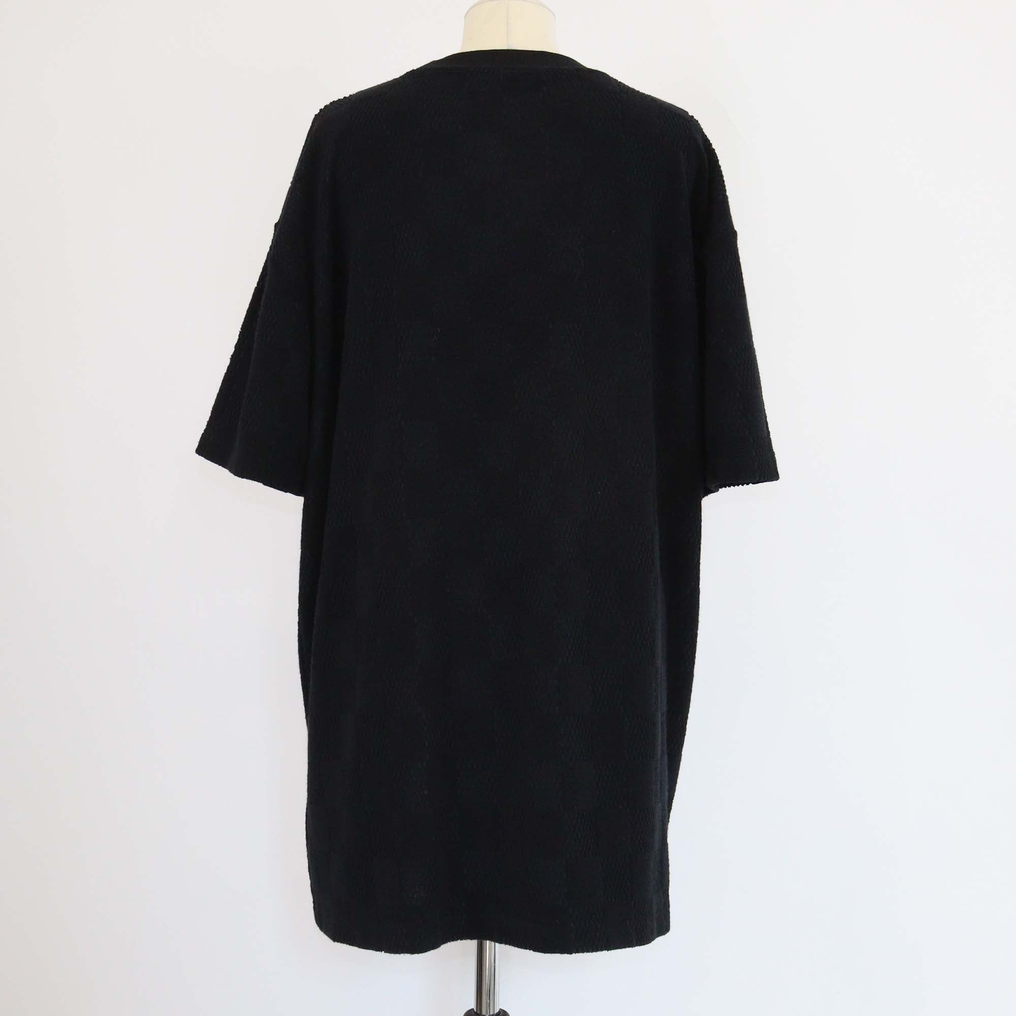 Louis Vuitton Black Damier French Terry Cotton Crewneck T-Shirt