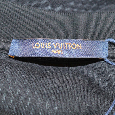 Louis Vuitton Black Damier French Terry Cotton Crewneck T-Shirt