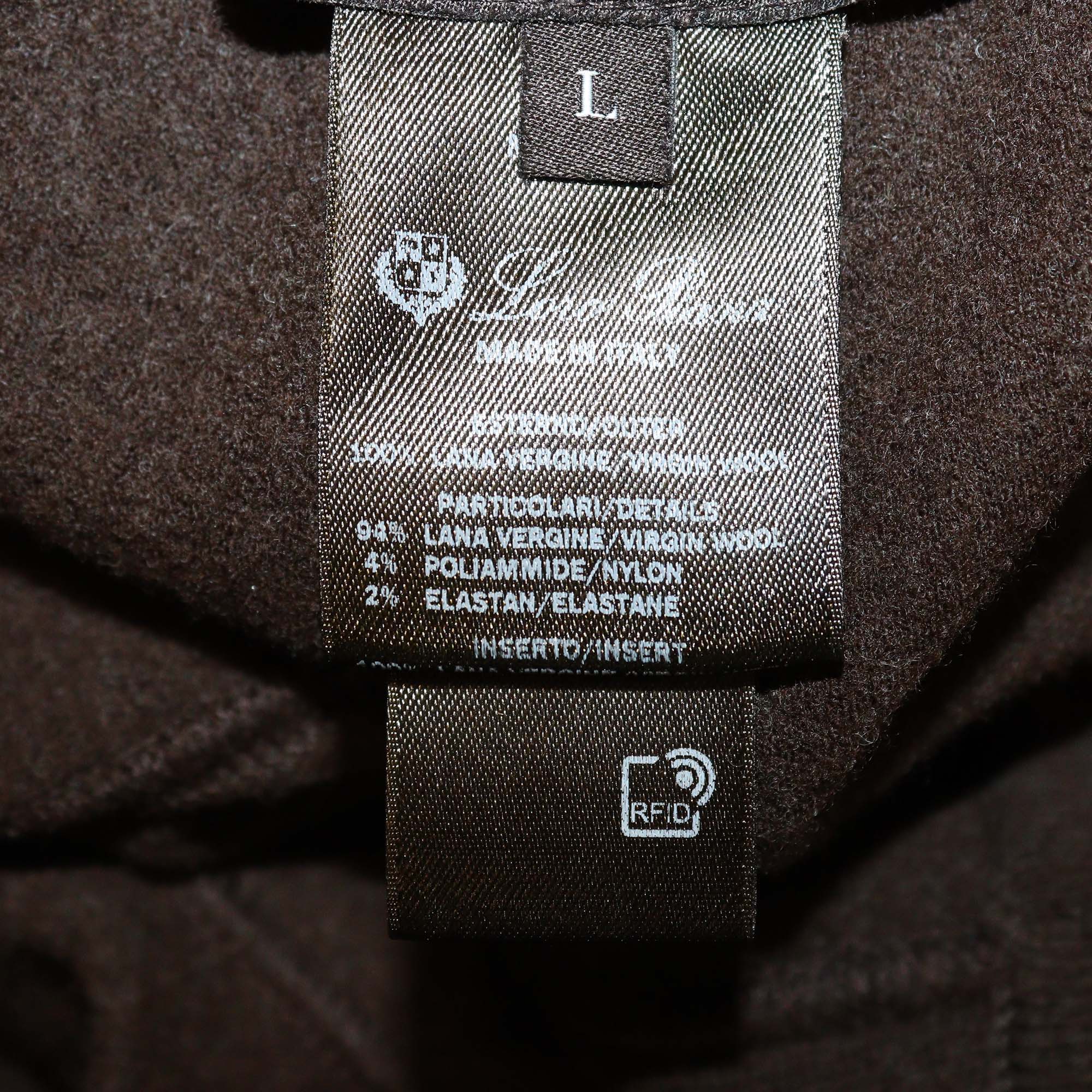 Loro Piana Dark Brown Wool Pecora Nera Fleece Jogger Pants