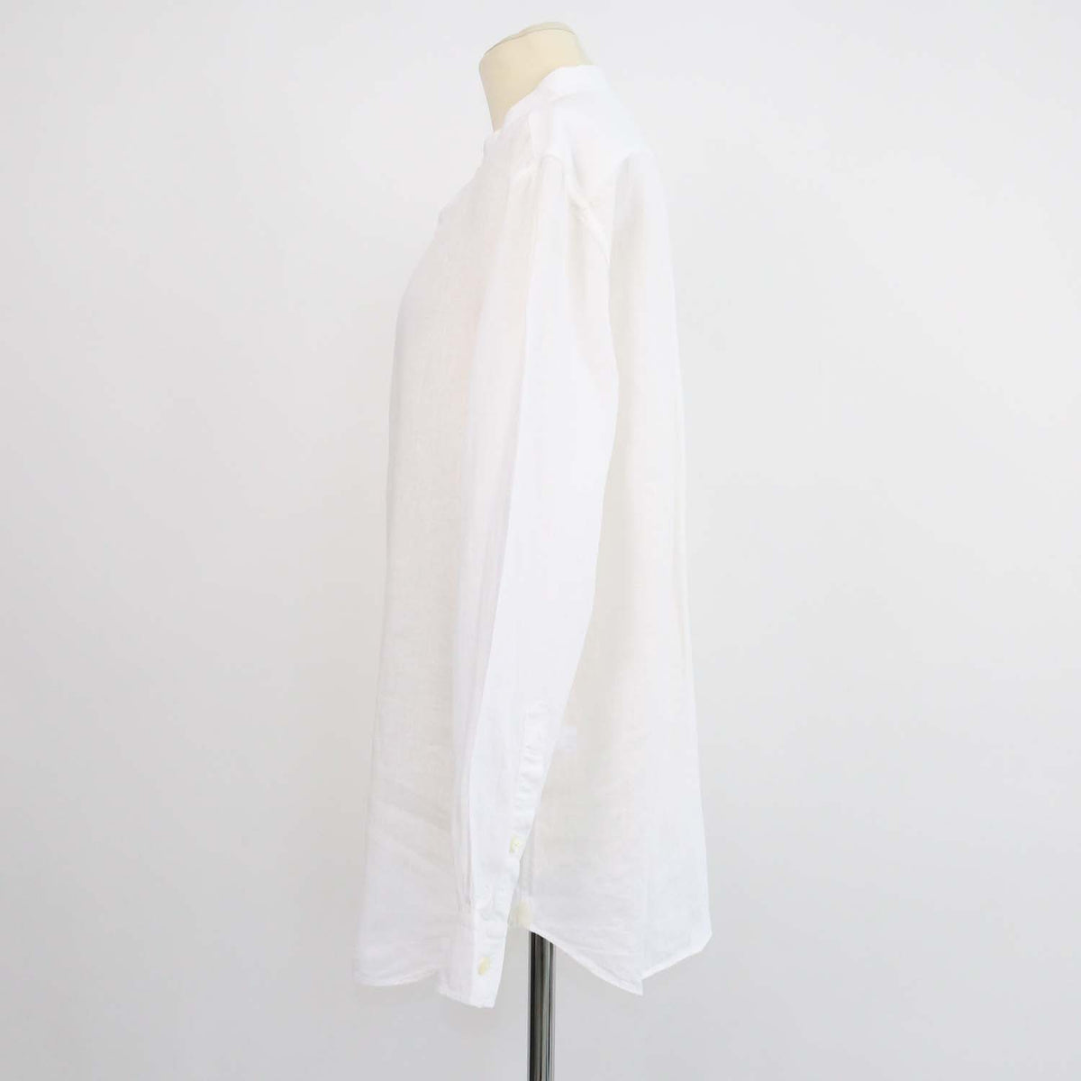 Loro Piana White Linen Elia Button Up Longsleeve Shirt