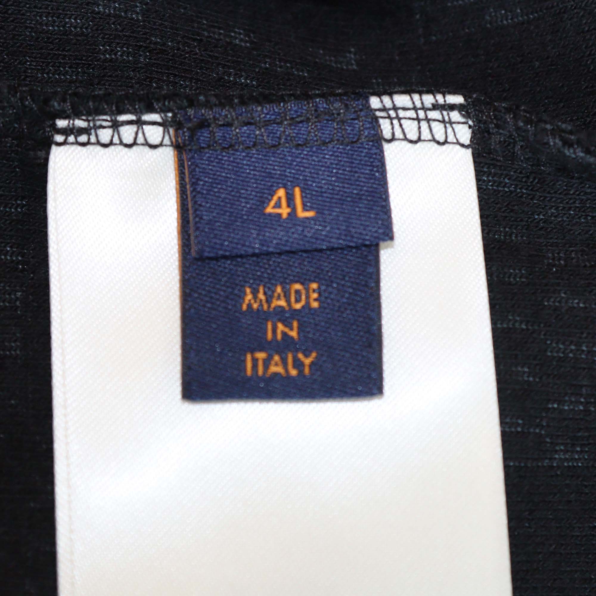 Louis Vuitton Black Damier French Terry Cotton Crewneck T-Shirt