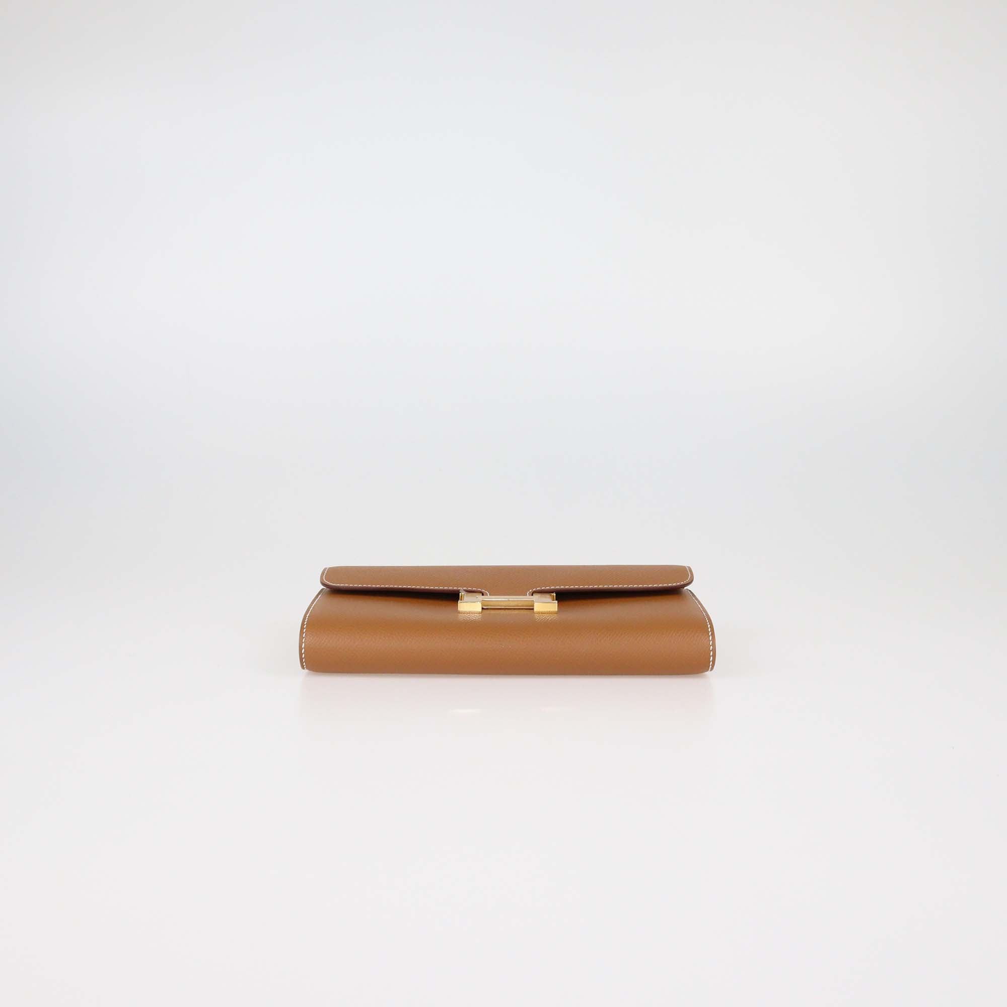 Hermès Gold Epsom Leather Constance Long To Go Wallet