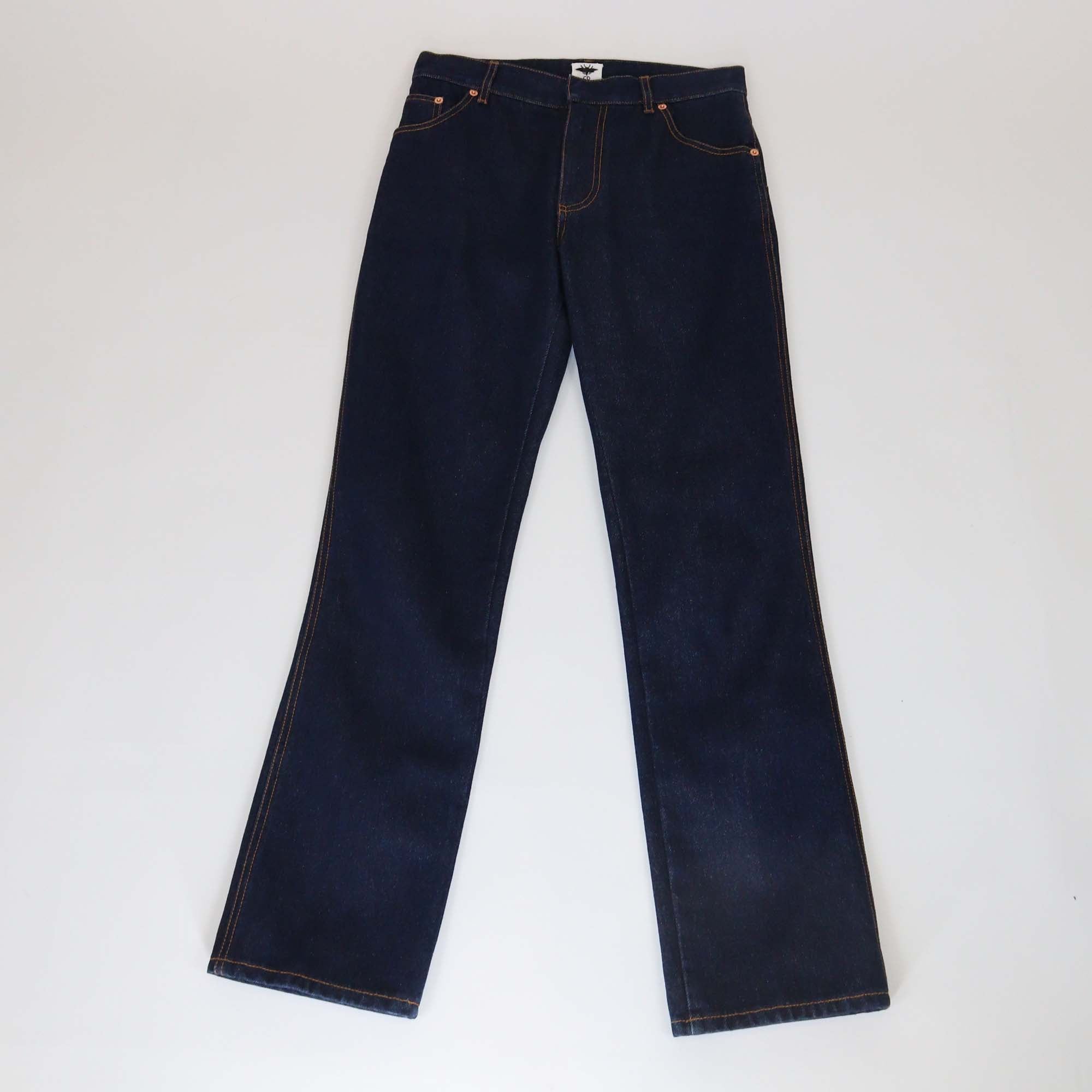 Christian Dior Dark Blue Denim Straight Cut Jeans