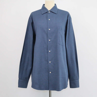 Loro Piana Navy Blue Cotton Andre Button Up Longsleeve Shirt