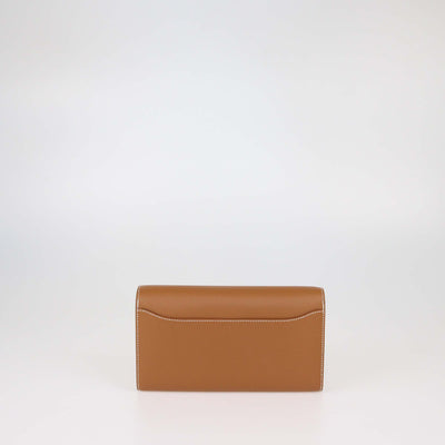 Hermès Gold Epsom Leather Constance Long To Go Wallet
