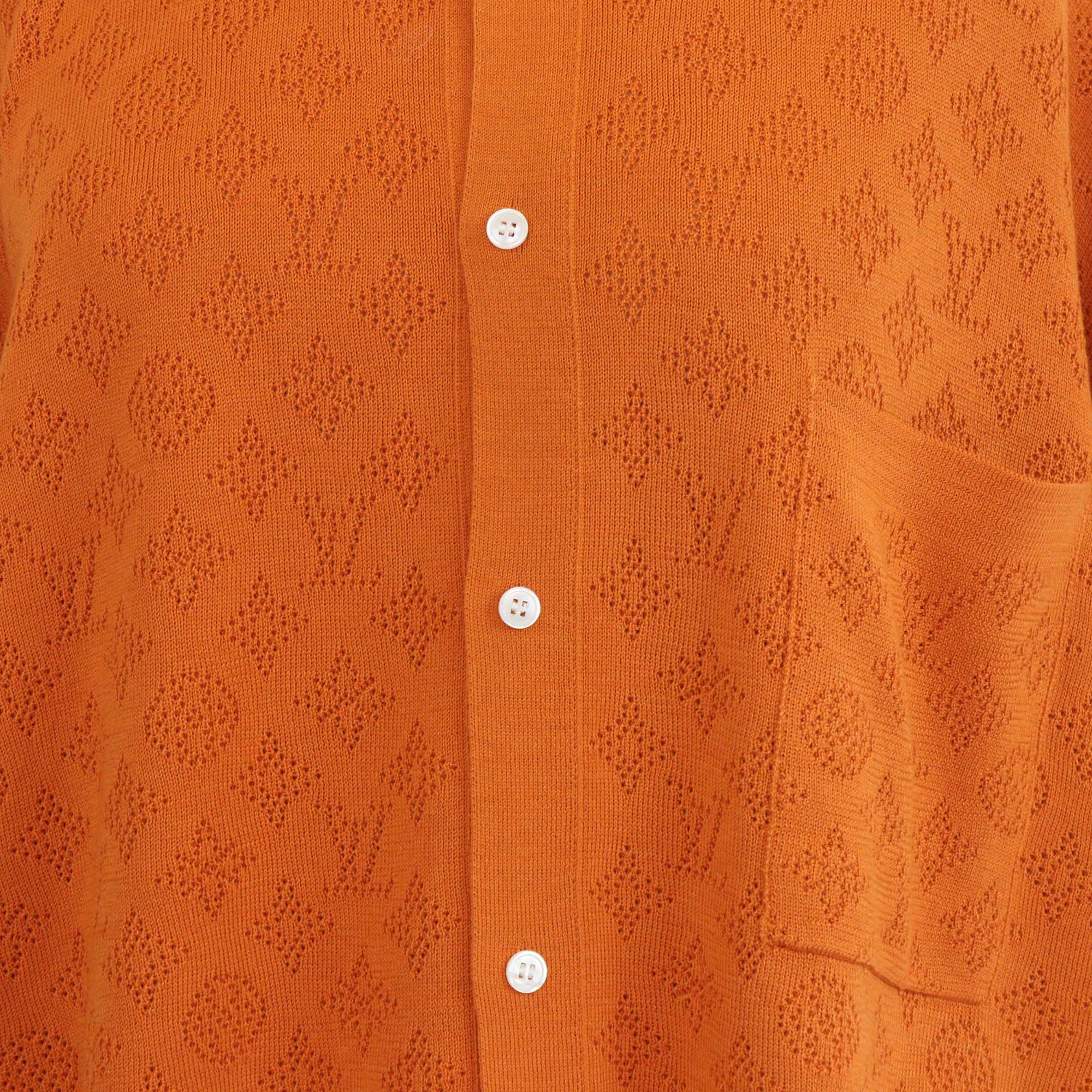 Louis Vuitton Orange Monogram Pointelle Short Sleeve Polo Shirt