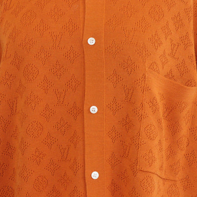 Louis Vuitton Orange Monogram Pointelle Short Sleeve Polo Shirt