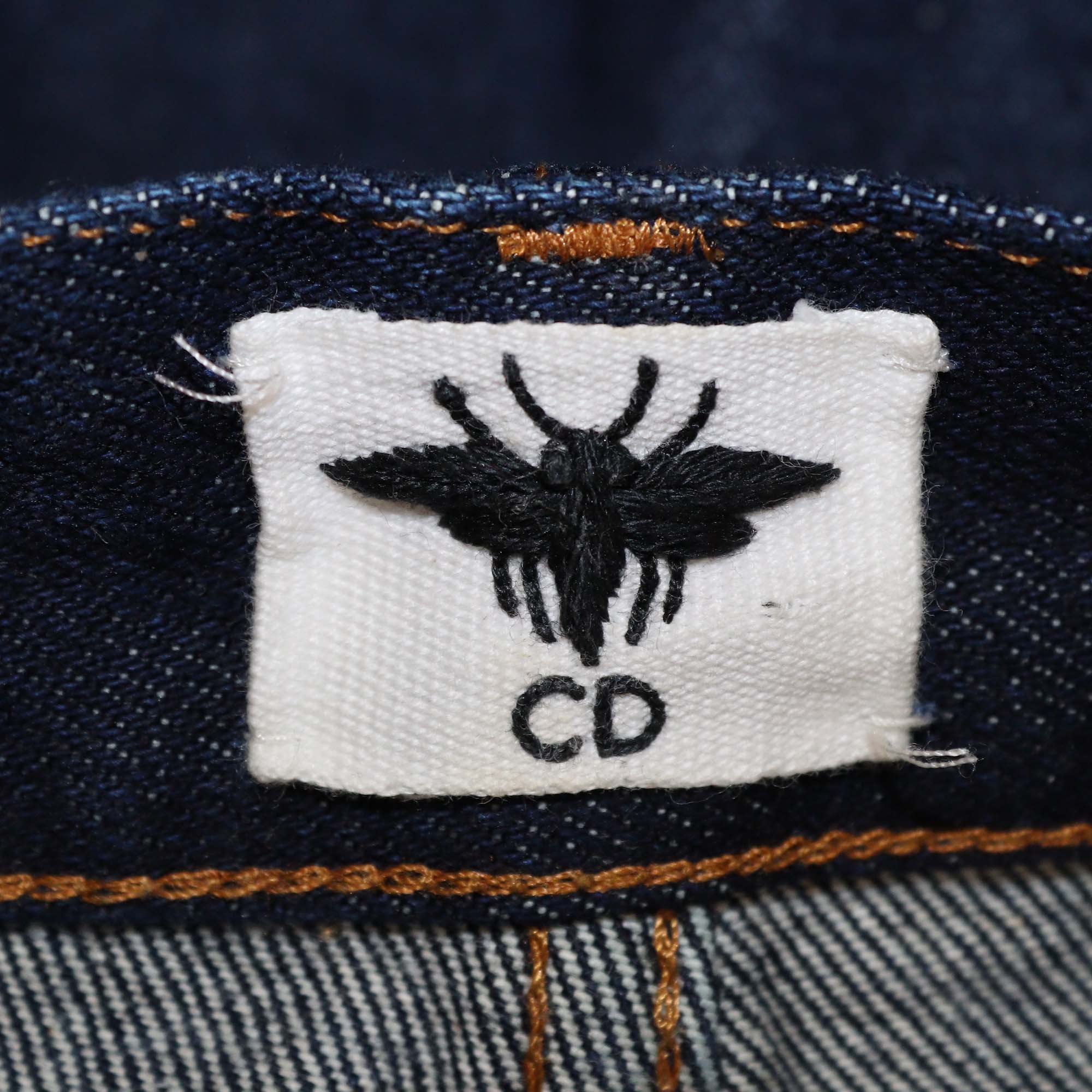 Christian Dior Dark Blue Denim Straight Cut Jeans