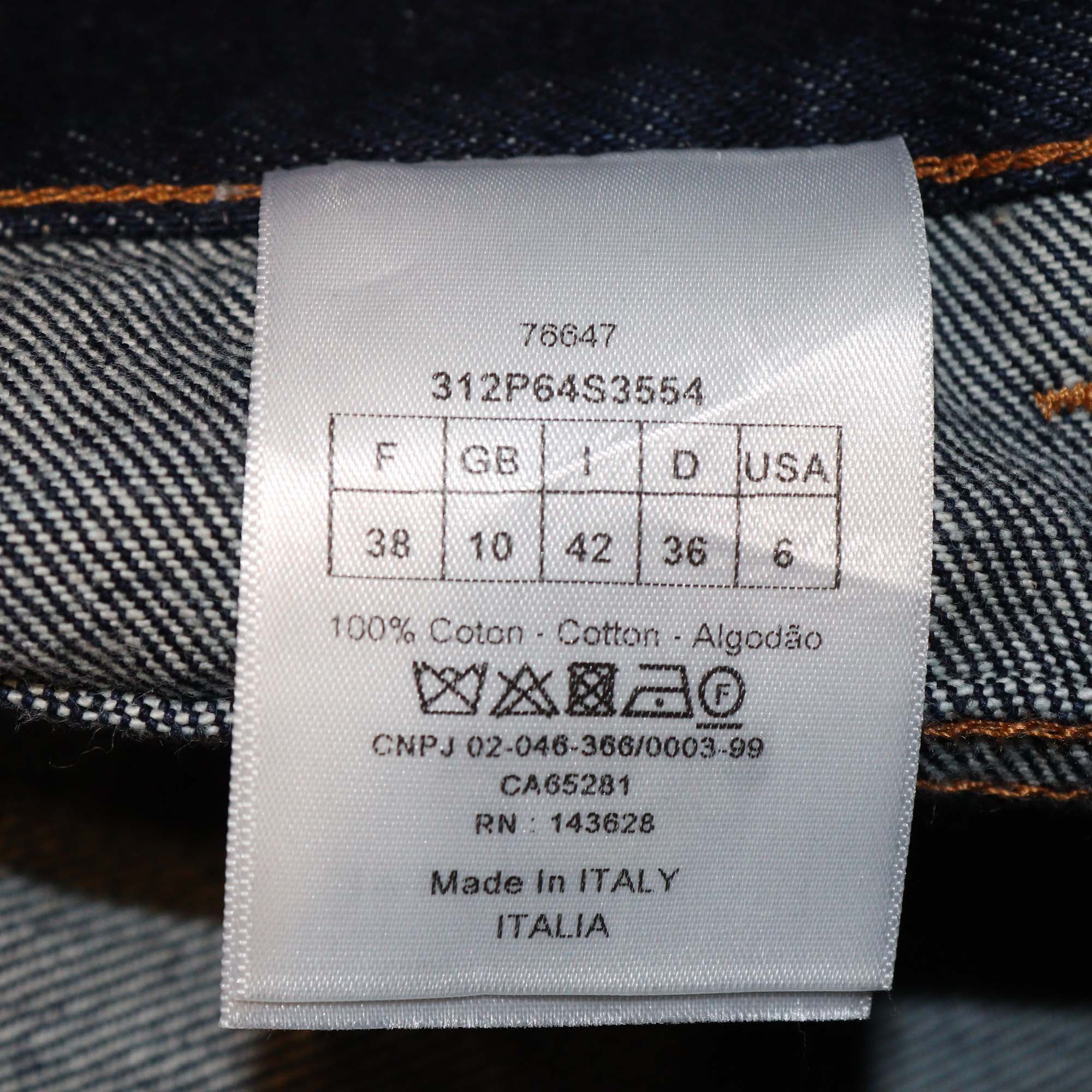 Christian Dior Dark Blue Denim Straight Cut Jeans