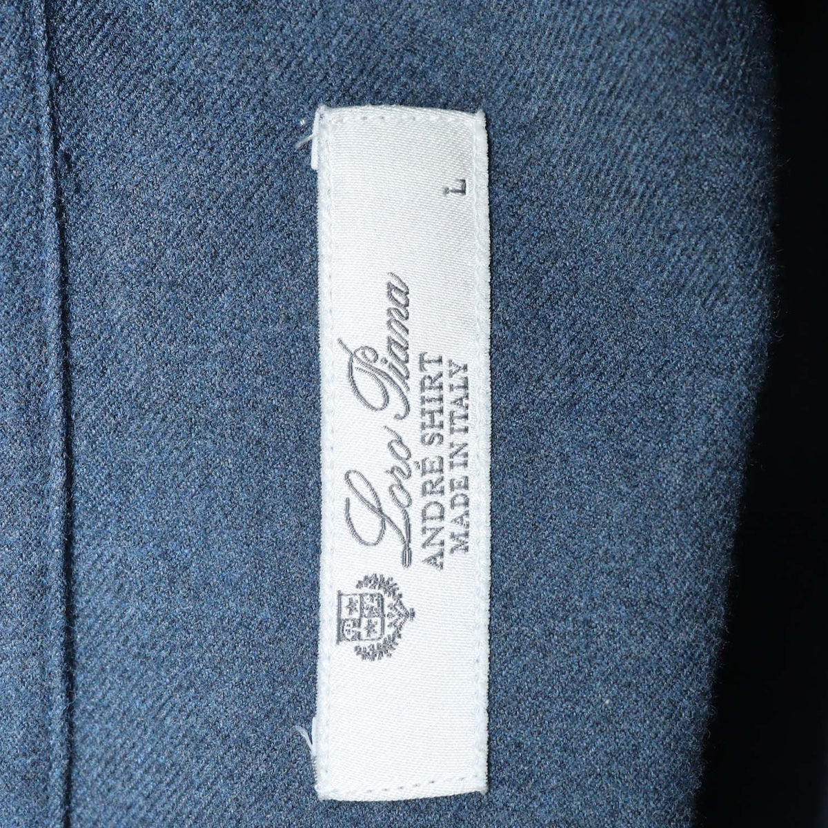 Loro Piana Navy Blue Cotton Andre Button Up Longsleeve Shirt