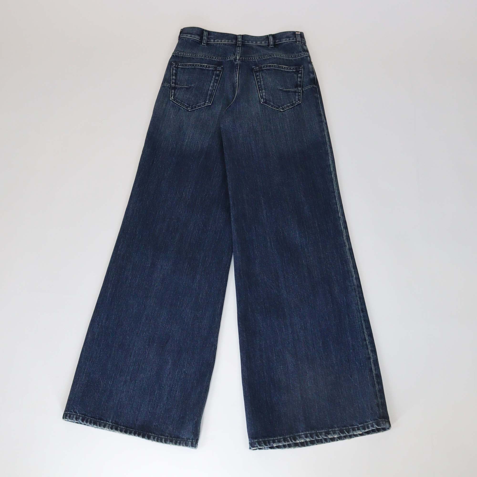 Christian Dior Blue Washed Denim Wide Leg Pants