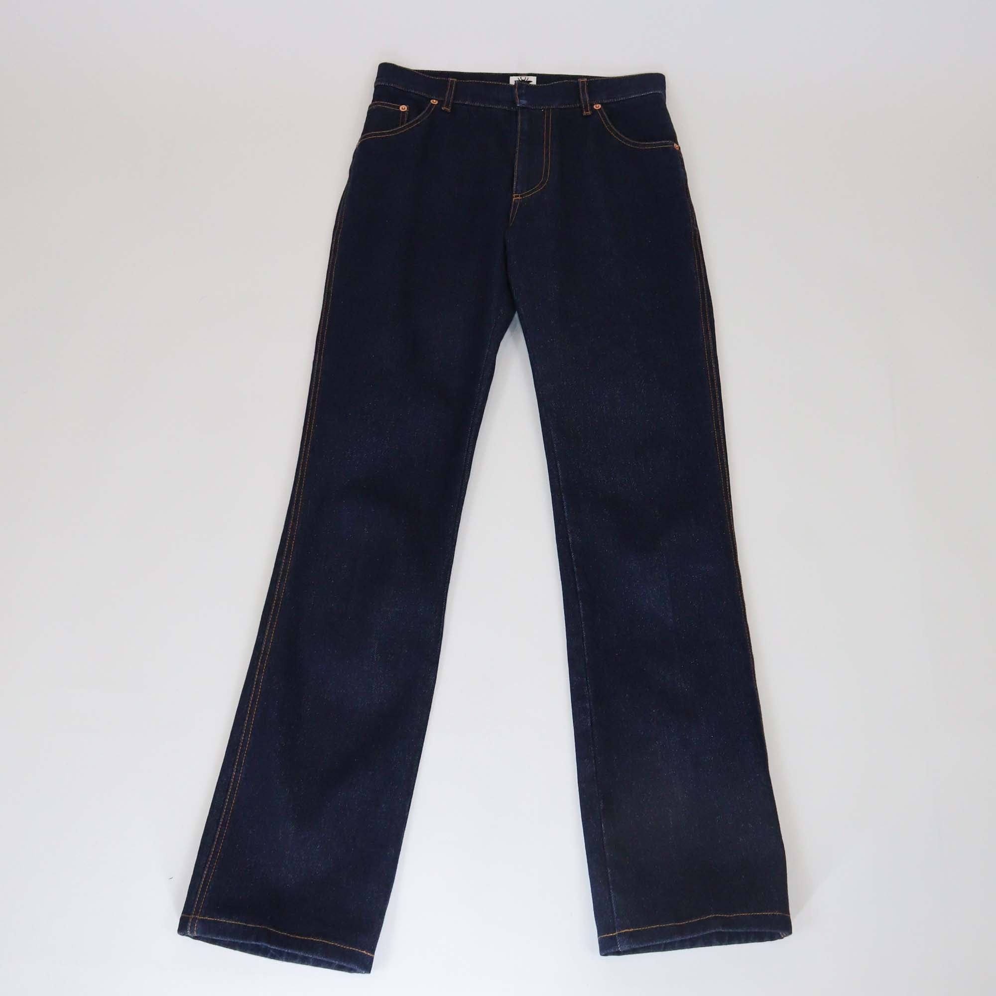 Christian Dior Dark Blue Denim Straight Cut Jeans