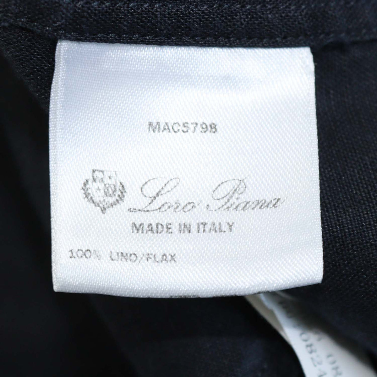 Loro Piana Navy Blue Linen Elia Button Down Long Sleeve Shirt