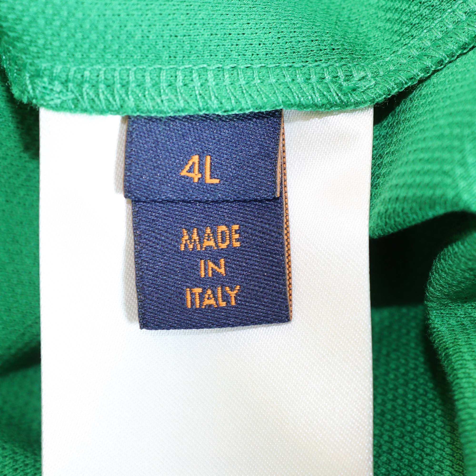 Louis Vuitton Green Pin Logo Embroidered Cotton Polo Shirt