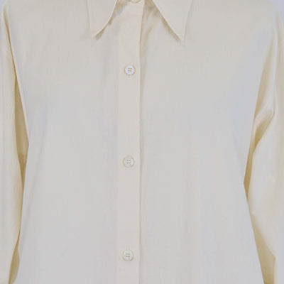 Prada Cream Mermaid Printed Chambray Long Sleeve Shirt & Skirt Set Womens Prada 
