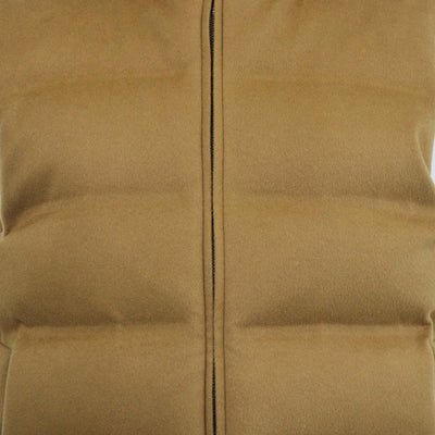 Loro Piana Brown Cashmere Quilted Fillmore Hooded Down Gilet