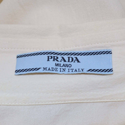 Prada Cream Mermaid Printed Chambray Long Sleeve Shirt & Skirt Set Womens Prada 