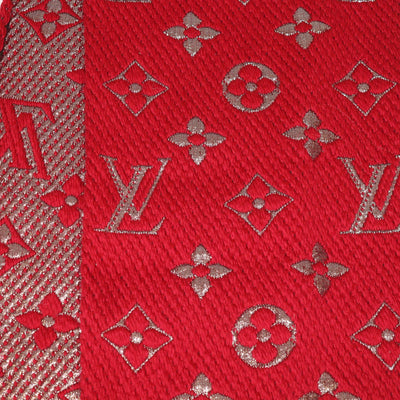 Louis Vuitton Pink/Metallic Monogram Wool Logomania Shine Scarf