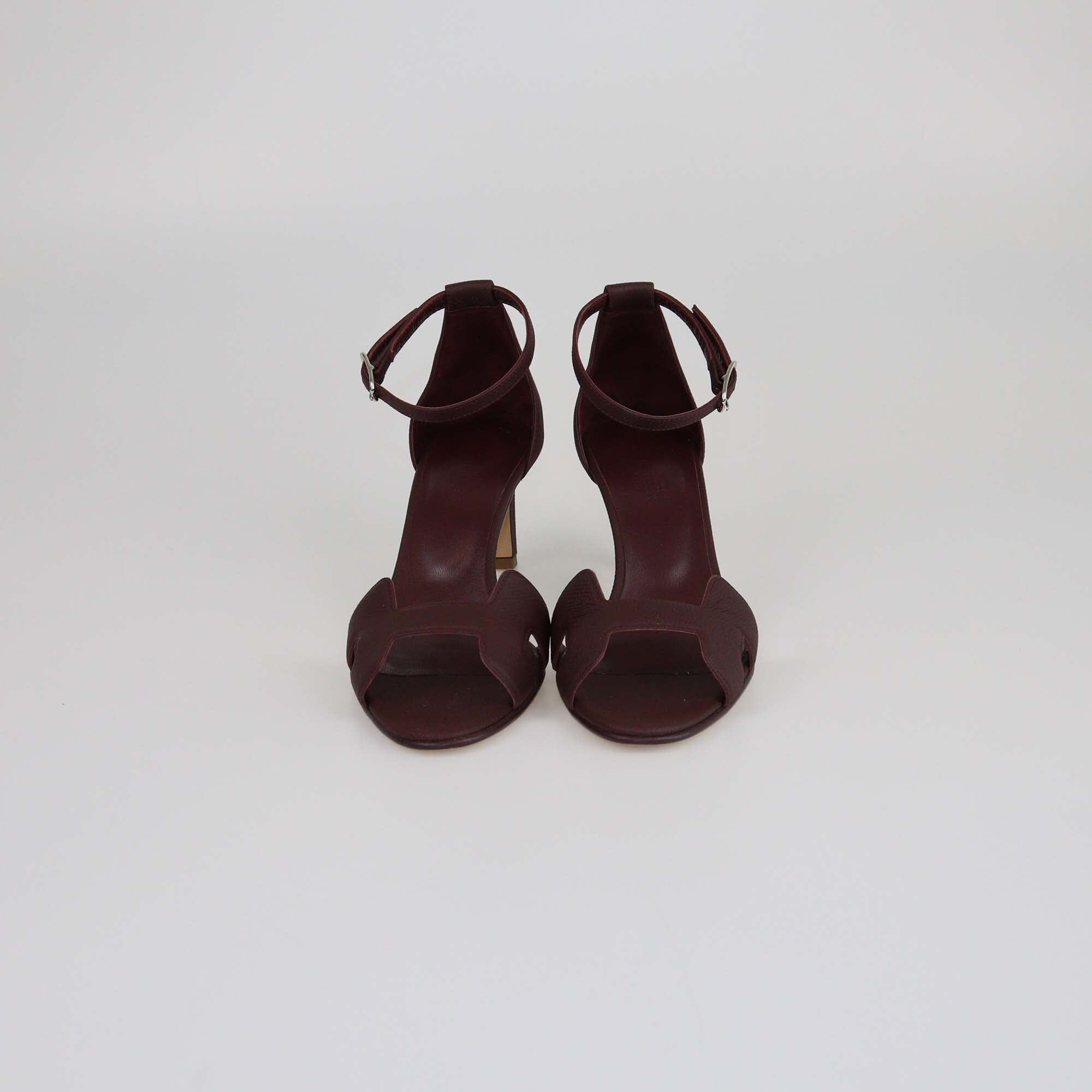 Hermes Bordeaux Premiere Sandals Womens Hermes 