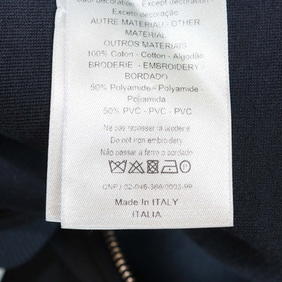 Dior Homme Navy Blue Cotton Logo Patched Zip Up Jacket