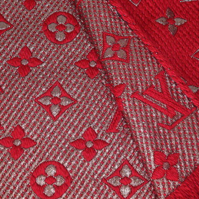 Louis Vuitton Pink/Metallic Monogram Wool Logomania Shine Scarf