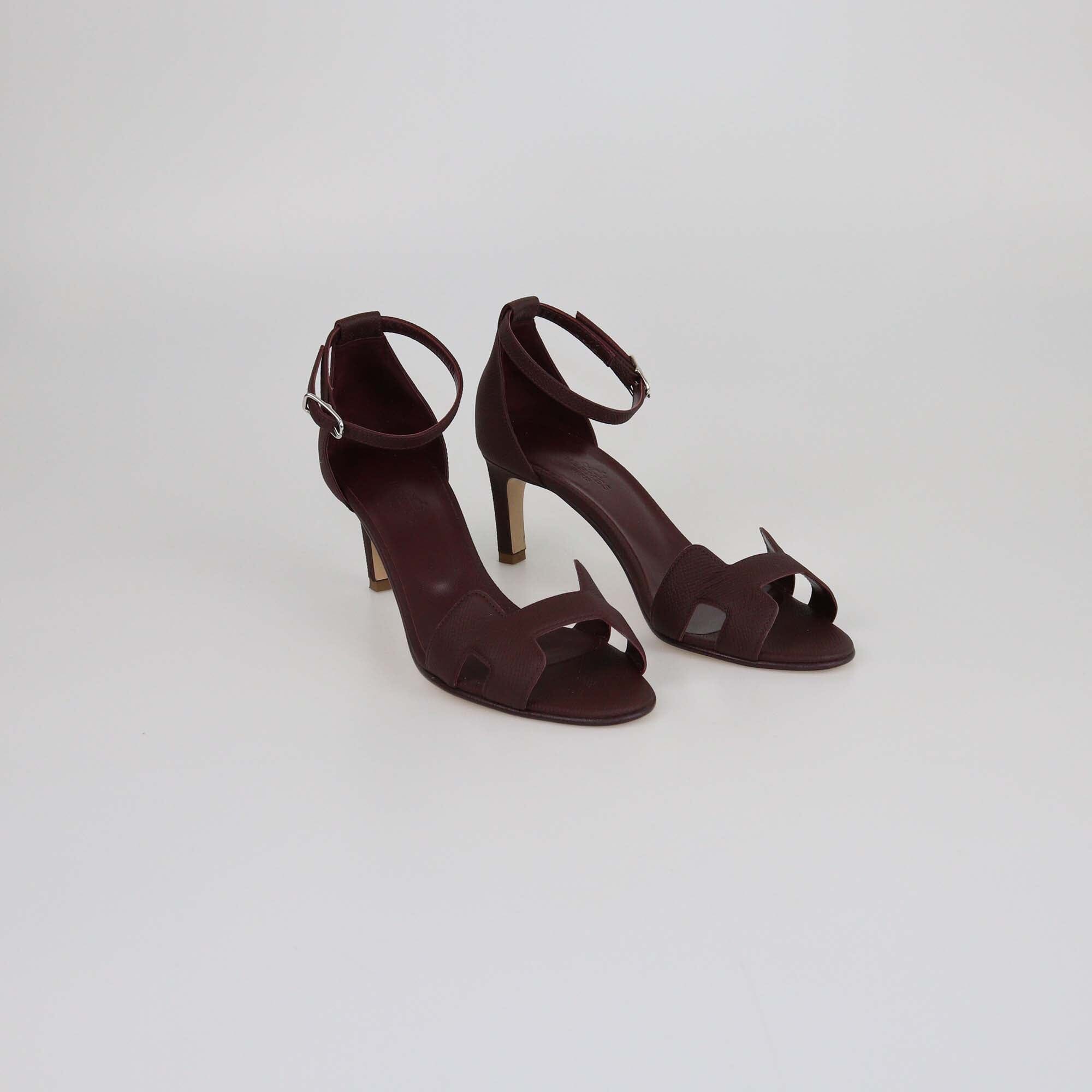 Hermes Bordeaux Premiere Sandals Womens Hermes 