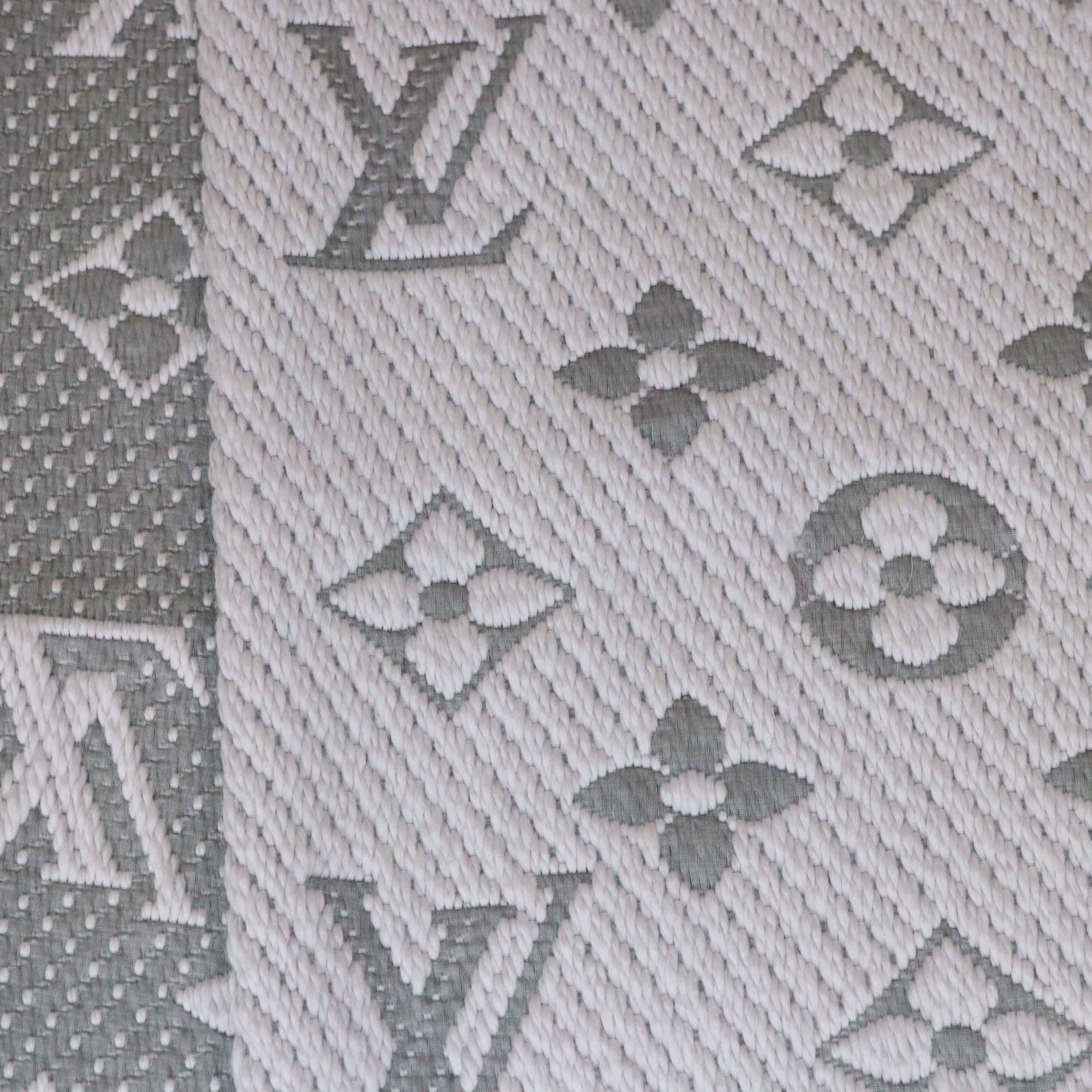 Louis Vuitton Pearl Grey Monogram Wool Logomania Scarf