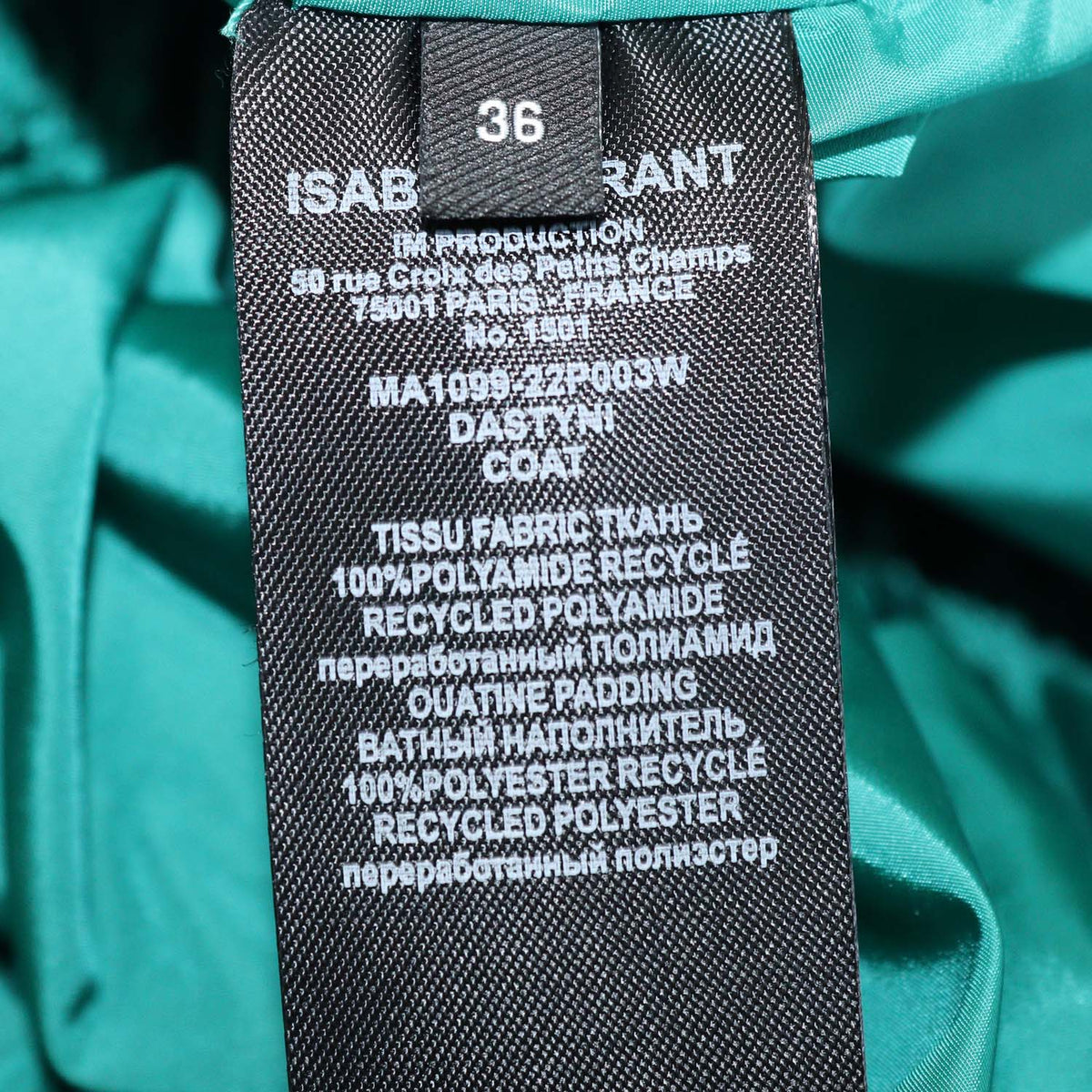 Isabel Marant Green Nylon Dastyni High Neck Jacket