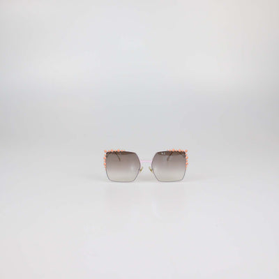 Fendi Pink/Brown Gradient Studded Oversized Sunglasses