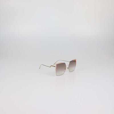 Fendi Pink/Brown Gradient Studded Oversized Sunglasses