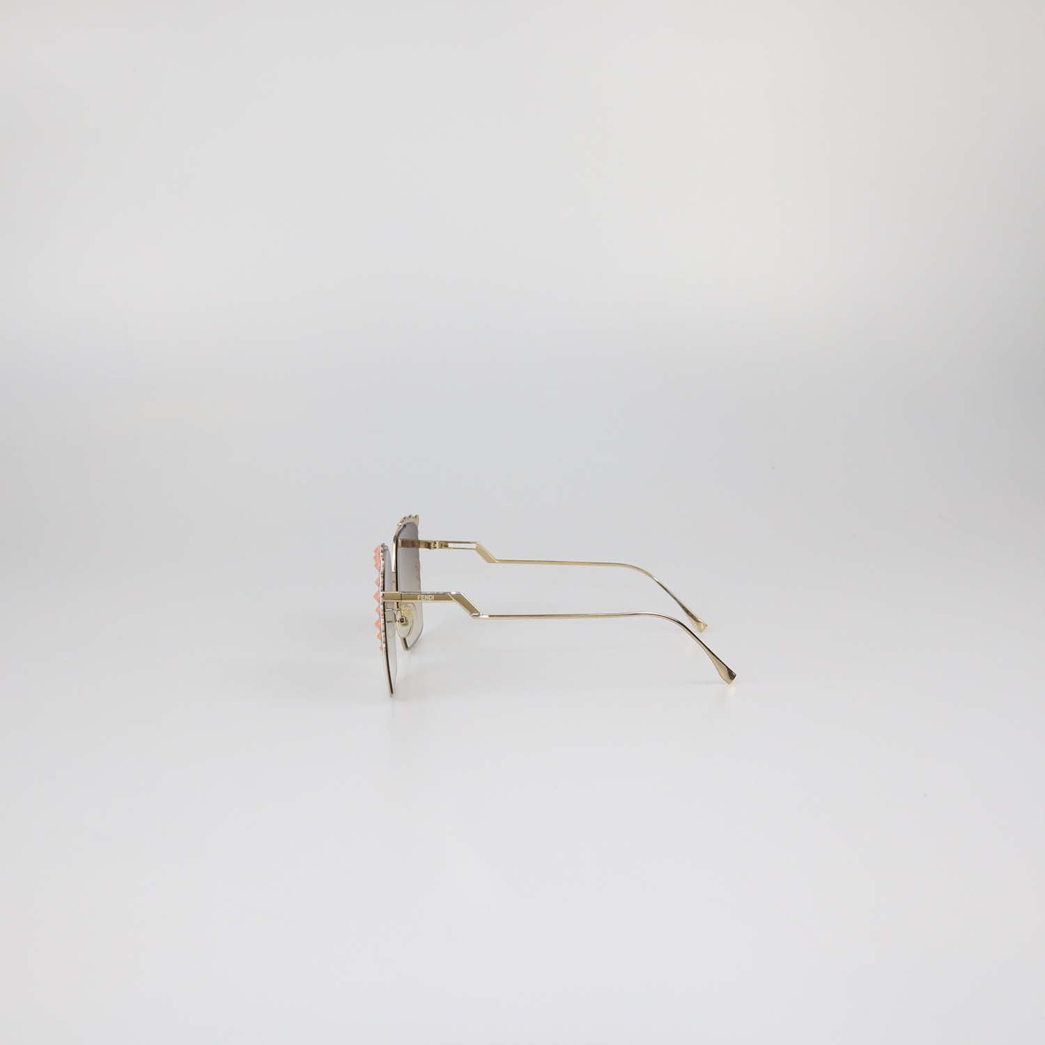 Fendi Pink/Brown Gradient Studded Oversized Sunglasses