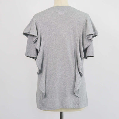 Chloe Radiant Grey Cotton Ruffled Top
