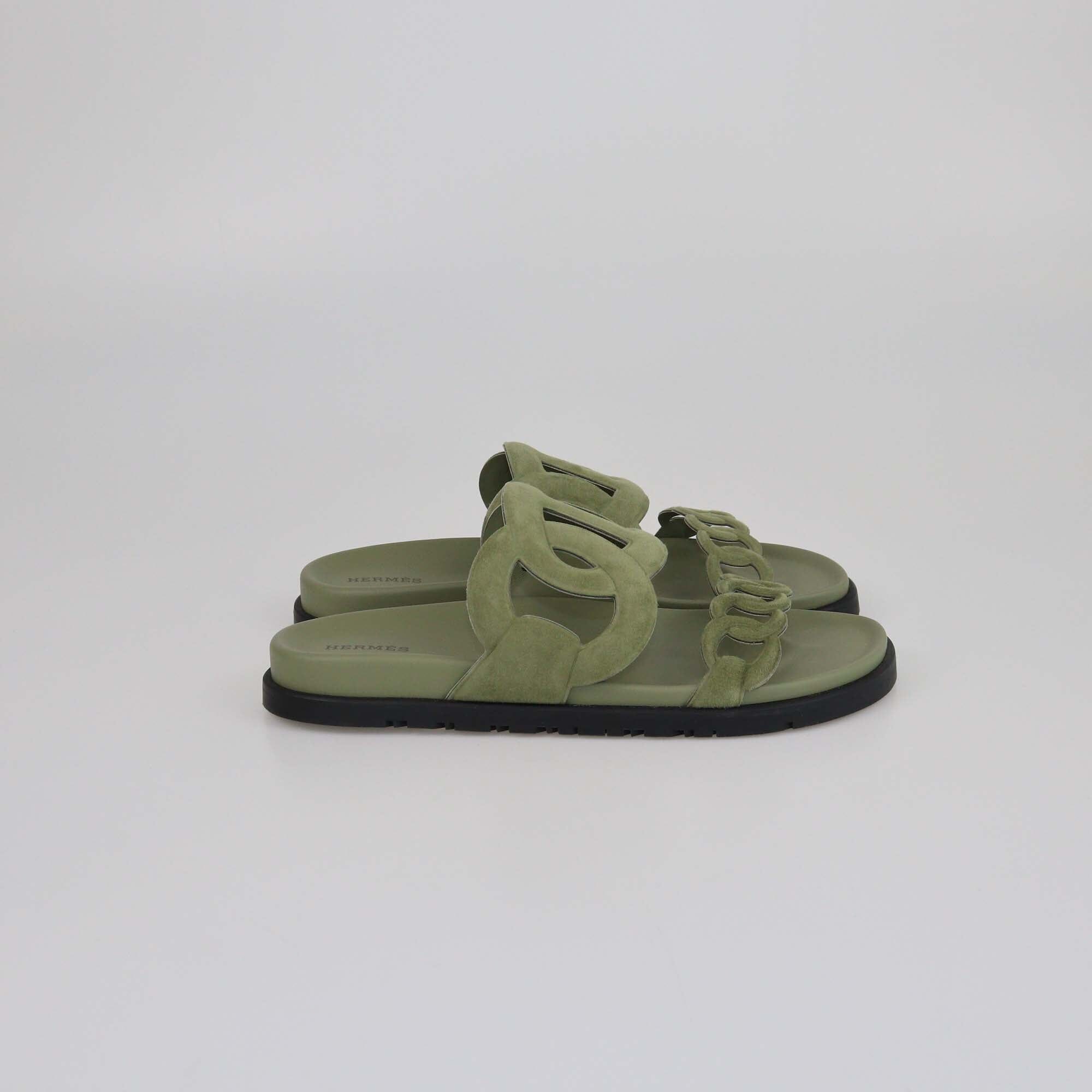 Hermes Green Extra Sandals Womens Hermes 