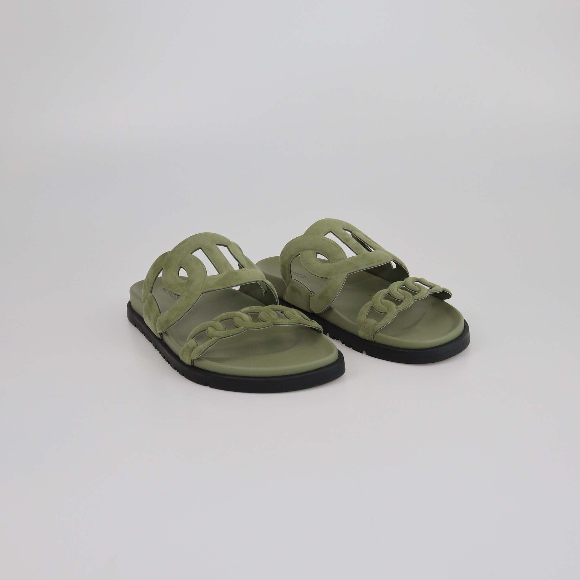 Hermes Green Extra Sandals Womens Hermes 