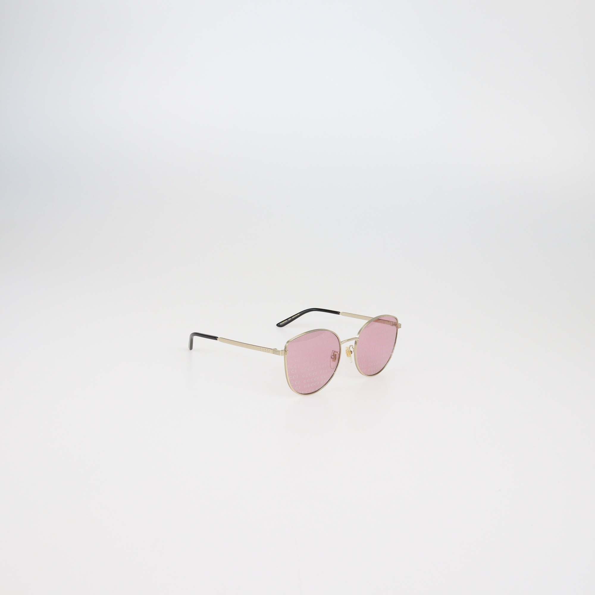 Gucci Gold Tone/Pink Cat Eye Sunglasses