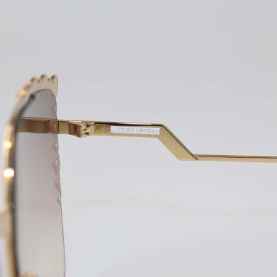 Fendi Pink/Brown Gradient Studded Oversized Sunglasses