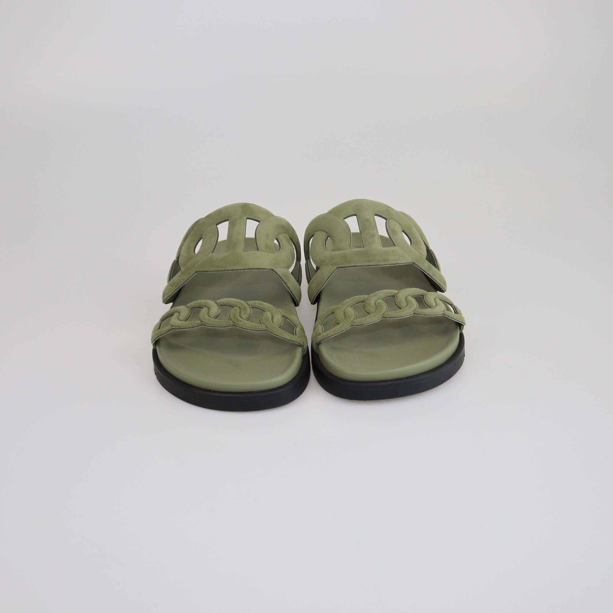 Hermes Green Extra Sandals Womens Hermes 