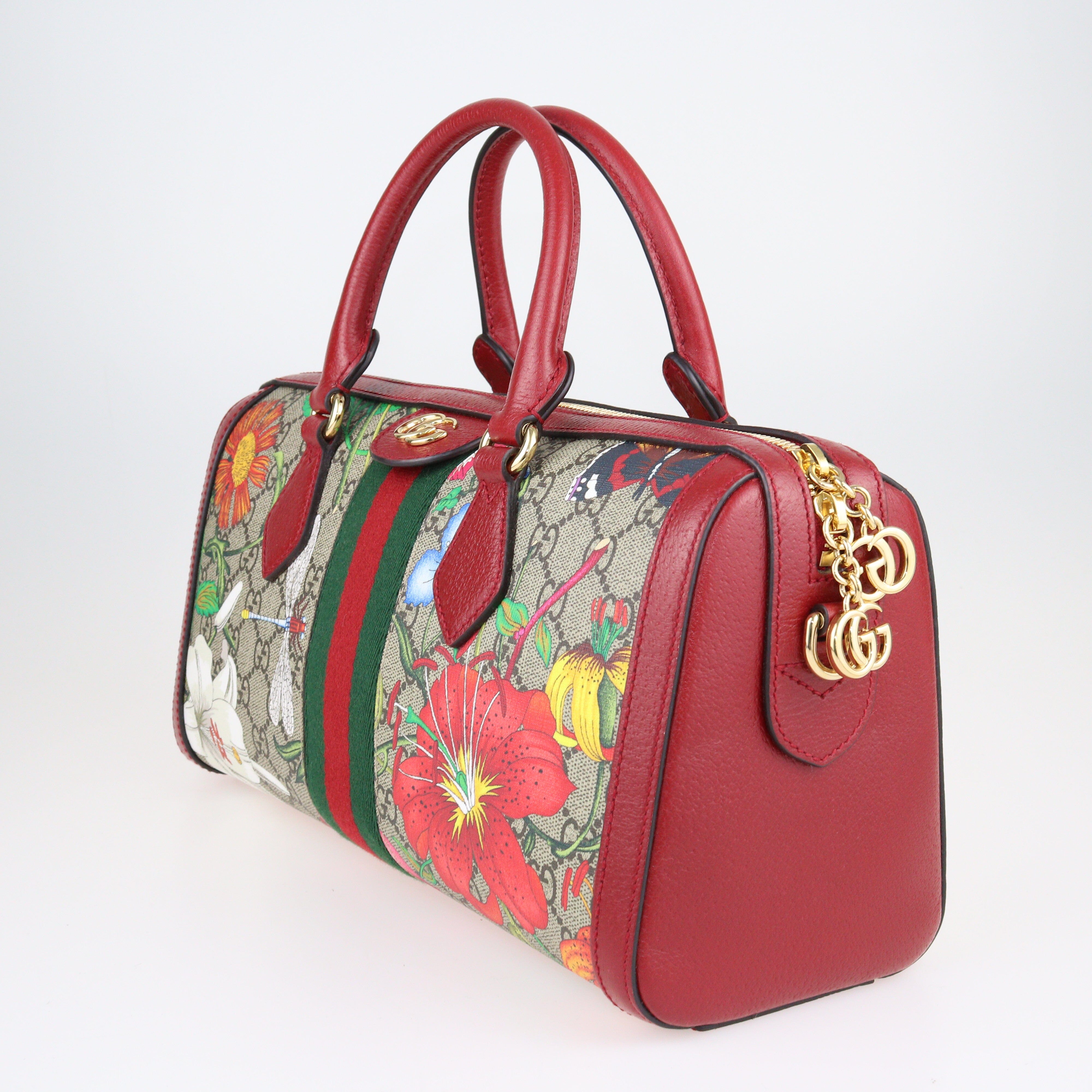 Multicolor GG Supreme Floral Ophidia Boston Bag Bags Gucci 